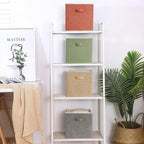 Storage Cube Organizer Bin 13" x 15" x 13" Large Boxes Fabric Basket with Handles for Organizing Shelves Closet Clothes 4 Col