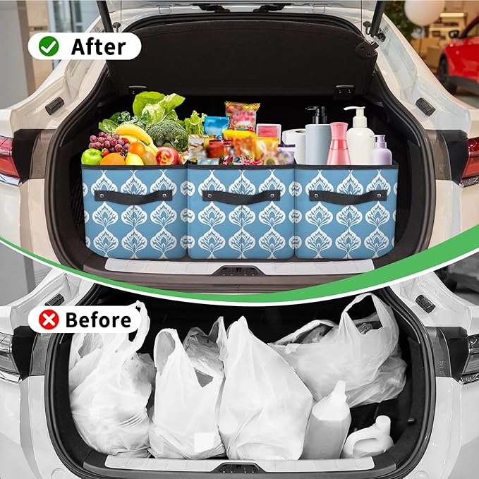 Reusable Grocery Bags Heavy Duty Shopping Bags Foldable Large Tote Bags with Long Handles & Hard Bottom