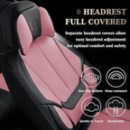 Coverado Universal Seat Covers Front, Universal Seat Covers for Cars, 2-Pack Waterproof Nappa Leather Car Seat Covers with He