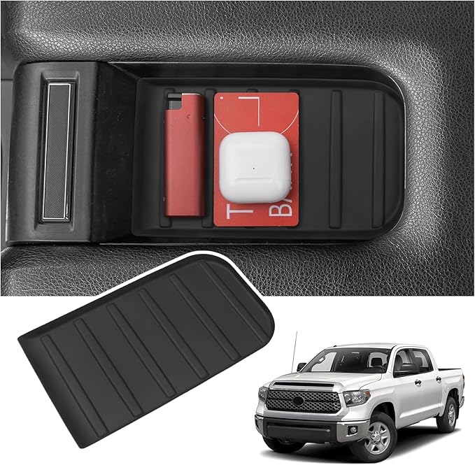 YOJOJOCO Center Console Tray Liner Compatible with Toyota 2014-2021 Tundra Accessories Black Silicone Material Center Console Organizer Protective Pad (Full Console w/Bucket Seats ONLY)
