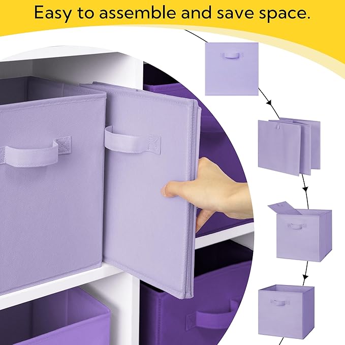Cupic Cupid 13 Inch Storage Cube, Fabric Cube Storage Bin with Handles, Storage Cube Organizer for Clothes and Toys, Collapsi