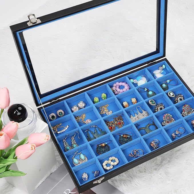 Stratalife Jewelry Holder Organizer Jewelry Drawer Organizer Earring Holder Jewelry Organizer Tray Earring Organizer for Wome