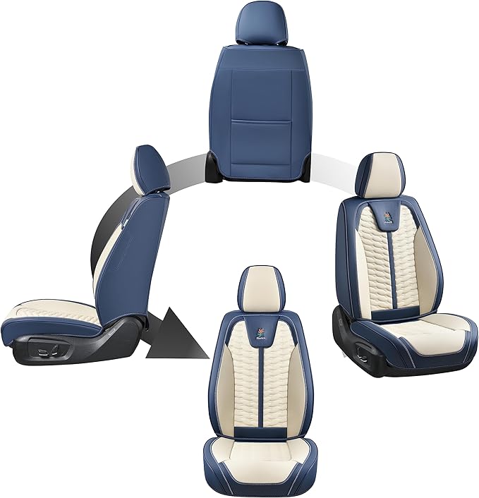 FLORICH Front Seat Covers, Leather Seat Covers, Universal Car Seat Covers 2PCS, Waterproof Car Seat Protector, Driver Seat Co