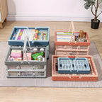 Domiella 2-Pack Foldable Storage Baskets, Collapsible PP Crates with Handles - 20L Capacity, Strong and Portable for Home Org