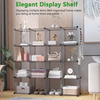 C&AHOME 16-Cube Storage Organizer, Plastic Shelves Units, DIY Closet Organizer, Modular Shelves Ideal for Home, Bedroom, 48.4