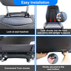 Kick Mats Back Seat Protector Fit for Kia Sedona with 2 Pocket Storage Organizer - Faux Leather Waterproof Dirt Proof for Kids Feet Automotive Accessories (1 Pair,Black)
