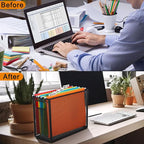 2 Pack Hanging File Holder, 10 Hanging Folders, Metal Mesh, Letter Size Folder Storage, Desktop Storage Cabinets, Office Scho