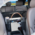White Diamand Car Handbag Holder Between Seats Bling Crystal Car Storage Bag Large Capacity Purse Phone Ipad Automotive Consoles Organizer Safe Barrier of Backseat Pet Kids