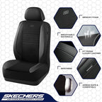Skechers Air-Cooled Memory Foam Seat Covers,Mesh Thick Car Seat Covers,Piping Leather Car Seat Covers Front Seats,Airbag Comp