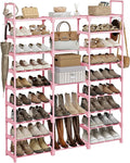 WOWLIVE 9 Tiers Shoe Rack Shoe Storage Shoe Organizer 50-55 Pairs Shoe Tower Unit Shelf Durable Metal Pipes with Plastic Conn