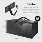 VELVETSURE 12 Pack Heavy Duty Extra Large Moving Bags W/Backpack Straps - Strong Handles & Zippers, Storage Totes For Space S