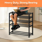 KEETDY 5-Tier Heavy Duty Shoe Rack for Garage Entryway, Stackable Shoe Organizer for 25 Pairs Men Boots, Shoe Rack for Closet