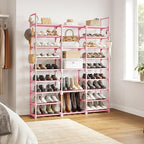 WOWLIVE 9 Tiers Shoe Rack Shoe Storage Shoe Organizer 50-55 Pairs Shoe Tower Unit Shelf Durable Metal Pipes with Plastic Conn