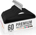 HOUSE DAY Black Velvet Hangers 60 Pack, Non Slip Clothes Felt Hanger Heavy Duty for Coat, Premium Slim Space Saving Suit Hang