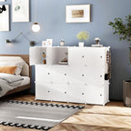 C&AHOME Cube Storage Organizer with Doors, 12-Cube Shelves, Closet Cabinet, DIY Plastic Modular Bookshelf Ideal for Bedroom, 
