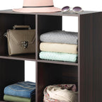 Whitmor 6 Cube Storage Organizer, 3 Tier Stackable Mdf Wood Bookcase, Open Storage Display Bookshelf, Storage Cabinet for Liv