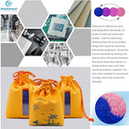 5 Sets 1000g Rechargeable Silica Gel Beads with 1 Cloth Bag, Indicating Blue Desiccants Beads [3-5mm] Moisture Absorber Desic