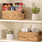 Vagusicc Wicker Storage Basket, Set of 2 Hand-Woven Storage Baskets for Organizing, Small Wicker Basket for Toilet Paper, Fol