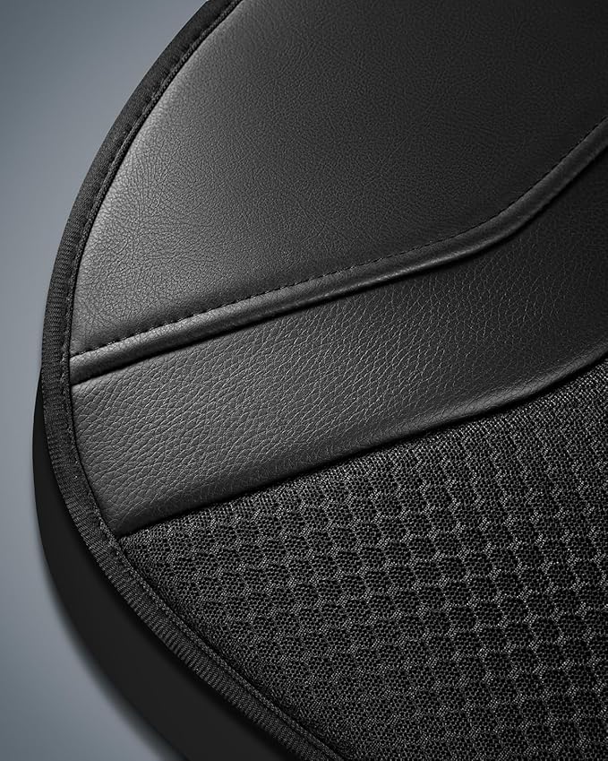 Skechers Memory Foam Car Seat Covers, Leather Seat Covers with Thick Memory Foam, Black Air Cool Rear Seat Covers, Automotive