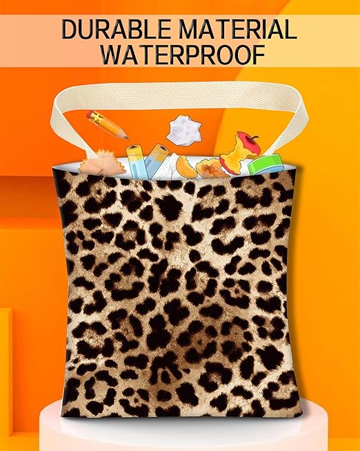 Car Trash Can, Durable Hanging Car Trash Garbage Bag, Cute Automotive Garbage Cans Organizer, Cute Leopard Skin