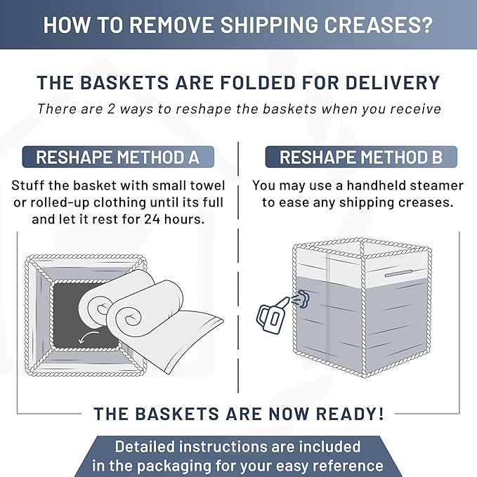 NaturalCozy Storage Cubes 9”x9”x7”Cotton Rope Woven Baskets for Organizing 3-Pack | 9 Inch Cube Storage Bin | Small Basket fo