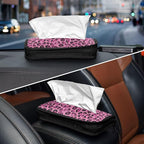 Car Tissue Holder Car Visor Organizer Tissue Box Holder for Car Sun Visor Organizer with Car Vehicle Accessories Essentials Interior for Women Men Pink Leopard Spots DarkMarks