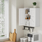 Homleke Bathroom Wall Cabinet, Over Toilet Storage Cabinet with Barn Doors and Adjustable Shelves, 3-Tier Medicine Cabinet Wa