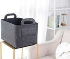 Minoisome Storage Basket Felt Storage Bin Collapsible& Convenient Box Organizer with Carry Handles for Office Bedroom Closet 
