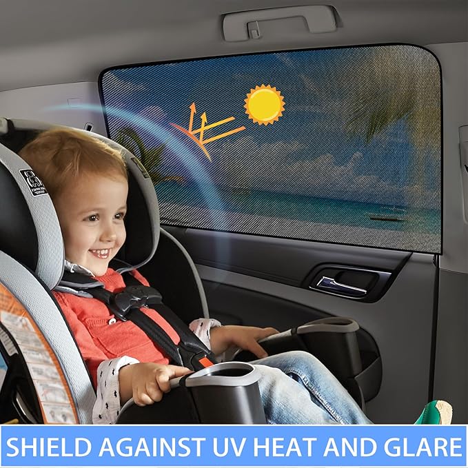 ZATOOTO Car Sun Shades for Driver Side Window, Front Window Sun Shade for Car Mesh Shade Protection from Heat and UV for Sleeping Camping