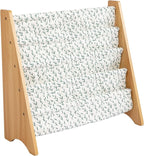 Humble Crew 4-Tier Kids Bookshelf, Natural/White/Green - Premium Book Shelf for Kids Rooms with Four Deep Pockets - Toddler S