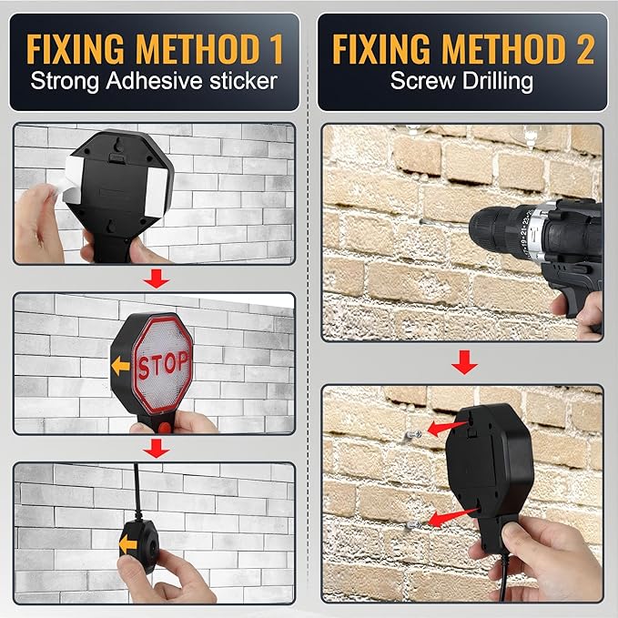 Garage Parking Sensor & Garage Parking Aid with LED Stop Light, Adjustable Ultrasonic Park Assistant for Car Stop Indicator w