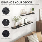 Heimlove 36 Inch Floating Shelves for Wall,Mounted Storage & Display Wood Shelves with Invisible Brackets,Hanging Shelf for B