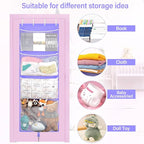 Woodoulogy Hanging Stuffed Animal Storage, Over Door Large Plush Toy Organizer with Metal Hook, Baby Accessory Holder Idea fo
