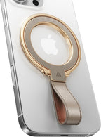 andobil [2026 Premium Leather] Magnetic Phone Grip for MagSafe [Longest Durable] Adjustable Phone Ring Kickstand w/Leather Loop Compatible with MagSafe Accessories&iPhone 17 Air 16 15 Pro Max Greige
