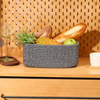 MiniArk Small Storage Baskets for Organizing | Closet Organizer Bins | Shelf Toy Basket | Woven Rope Baskets | Cube Decorativ