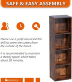 Book Shelf, 4 Cube Storage Organizer, Open Shelves Bookcase 9.3" x 11.8" x 41.7", Bookshelf for Living Room, Bedroom, Home Of