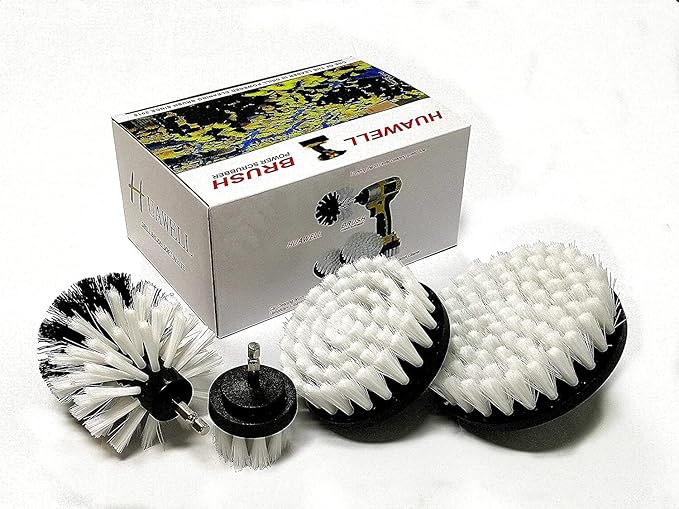 HUAWELL Automotive Soft White-Car Accessories Car Cleaning Brush - Drill Brush -Wheel Brush - Car Mats - Detail Brush - Carpe