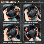 CAR PASS Line Rider Microfiber Leather Sporty Steering Wheel Cover Universal Fits for 95% Truck,SUV,Cars,14.5-15inch Anti-Sli