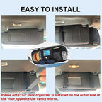 Car Visor Organizer CD Holder, Faux Leather Multi-Pocket Organizer Storage for Car/SUV/Truck with 13 CD Storage Sleeves, Sunglass Clip, Card Holder, CD Case Holder, Visor Accessories