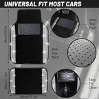 NBTEPEM Bling Car Floor Mats Full Set, Universal Fit Most Cars,SUV, Trucks, 4 pcs Sparkle Glitter Diamond Carpet for Women Girls with Anti-Slip Pad (Silver Diamond)