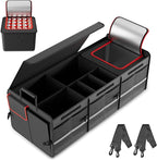 MEI&CO Car Trunk Organizer - 2.5mm PP Board Built, 35L Leakproof Cooler, 105L Capacity, 2 Tie-Down Straps, 4 Adjustable Divide