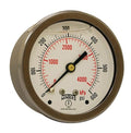Winters 2-1/2" Dial Size, Liquid Filled Industrial Pressure Gauge, Brass Internals, 304 Stainless Steel Case, Dual Scale 0-600 psi/kPa, 1.5% Acc, 1/4" NPT Back Mount, Glycerin Filled Pressure Gauge