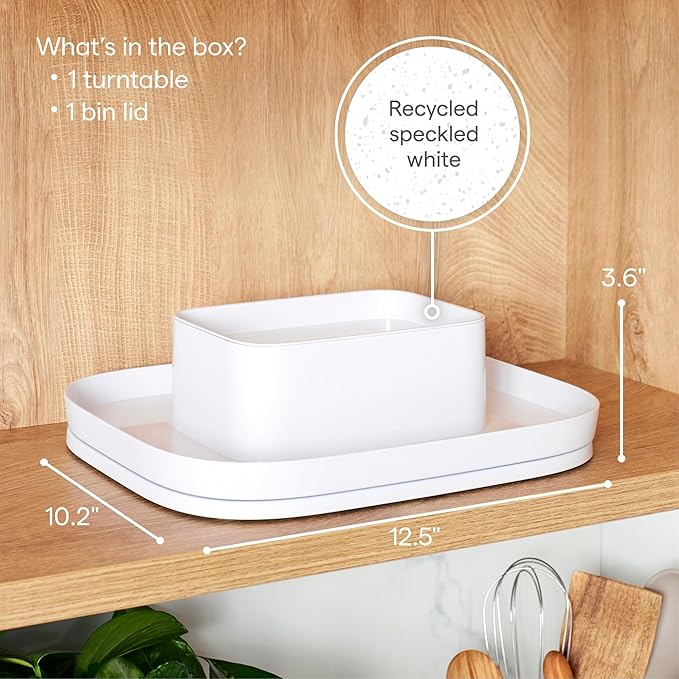 YouCopia MagicTrack Rectangle Lazy Susan Turntable 2-Tier Spice Rack: Jar & Bottle Storage Organizer for Kitchen and Bathroom