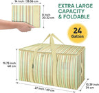 BALEINE 2-Pack Oversized Moving Bags with Reinforced Handles, Heavy-Duty Storage Tote for Clothes, Moving Supplies (Color Str