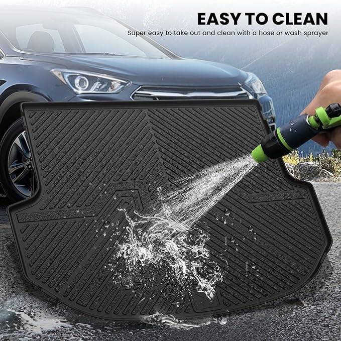 LASFIT Cargo Mat for Hyundai Santa Fe Sport 2018 2017 2016 2015 2014 2013 (Only Fit 5-Passenger), All Weather TPE Custom Fit Car Trunk Mats Cargo Liners Accessoires for Santa Fe Sport 2013-2018, Black