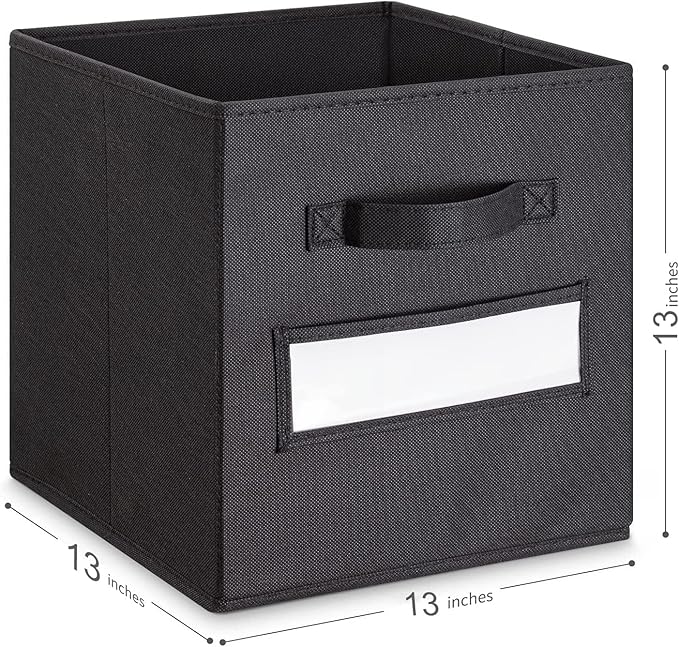 artsdi 13x13x13 storage cube bins (Set of 10) Fabric storage cubes with 10 Labels Window Cards & a Pen, storage cubes 13x13, 