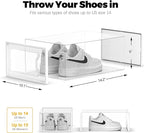 SEE SRPING XX-Large Shoe Storage Box Fit Size 14, Clear Plastic Stackable Shoe Organizer for Closet, Shoe Rack Sneaker Contai