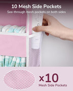 ULG 1 Pack Over Door Organizer with 5 Large Pockets 10 Mesh Side Pockets, 44 lbs Weight Capacity Hanging Storage Organizer wi
