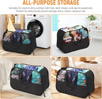 Collapsible Laundry Baskets with 3 Compartment, 150L Tear-proof Pop Up Hamper, Foldable Laundry Basket with Tote Handles, Dir