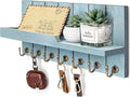 Rebee Vision Decorative Key Holder Wall Mount - Modern Farmhouse Key and Mail Holder for Wall with Shelf and 7 Key Hooks for 